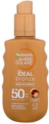 Garnier Ambre Solaire Ideal Bronze Milk-In-Spray Spf50 Mleczko Do Opalania W Sprayu 150ml