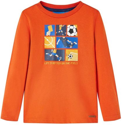 Koszulka dziecięca z długimi rękawami, piłka nożna, pomarańczowa, 140