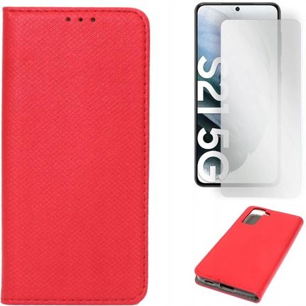 Gsm Hurt Etui Do Samsung Galaxy S21 5G G991 Smart Magnet Czerwone Pokrowiec I Szkło