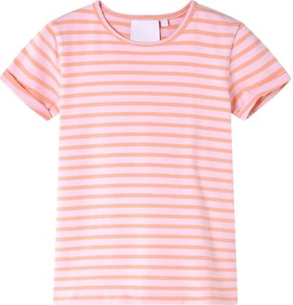 Koszulka dziecięca w paski, różowa, 128