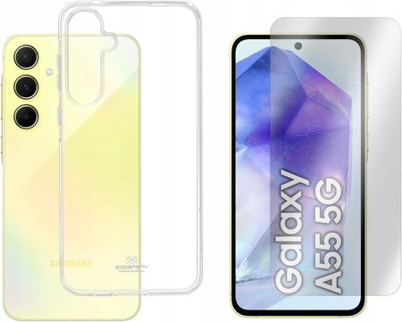 Mercury Etui Do Samsung Galaxy A55 5G A556 Futerał Jelly Bezbarwne I Szkło