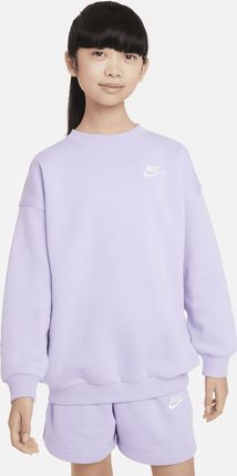 Bluza dresowa dla dużych dzieci (dziewcząt) o kroju oversize Nike Sportswear Club Fleece - Fiolet