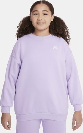 Bluza dresowa dla dużych dzieci (dziewcząt) o kroju oversize Nike Sportswear Club Fleece (szersze rozmiary) - Fiolet