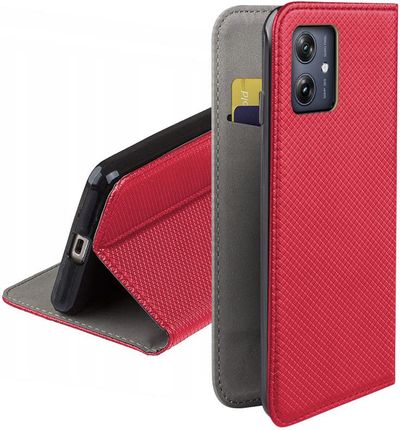 Martech Etui Z Klapką Do Motorola Moto G54 5G Czerwony Smart Magnet Case Obudowa
