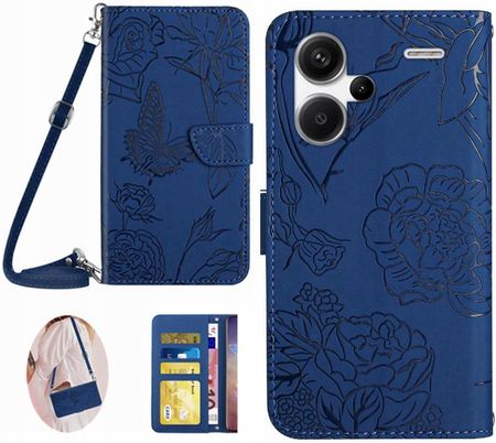 Etui Dla Xiaomi Redmi Note 13 Pro Plus Motyle I Kwiaty Z Uchwytem Na Kartę