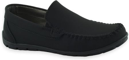 Czarne eleganckie buty komunijne chłopięce wsuwane Kornecki 06805