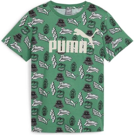 Koszulka chłopięca Puma ESS+ MID 90S AOP zielona 67923986
