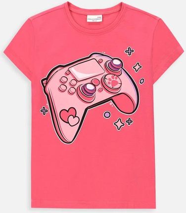 T-shirt z krótkim rękawem  różowy z nadrukiem