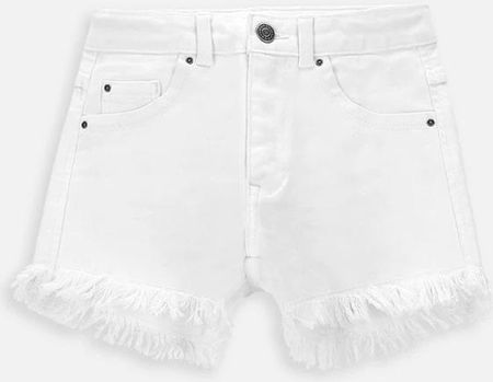 Krótkie spodenki białe jeansowe z kieszeniami