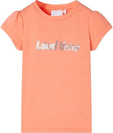 Koszulka dziecięca, półrękawki, neonowy pomarańcz, 116