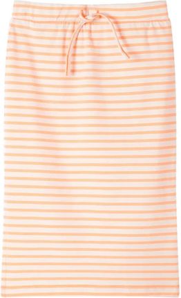 Dziecięca, prosta spódnica w paski, fluorescencyjny pomarańcz, 116