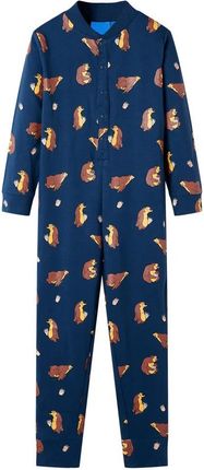 Dziecięca piżama jasnoczęściowa, dżinsowy niebieski, 116