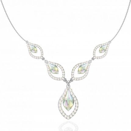 Naszyjnik Srebrny Do Ślubu Wizytowy Kryształy Prezent Urodziny Biżuteria Srebro 925 DEDYKACJA GRATIS