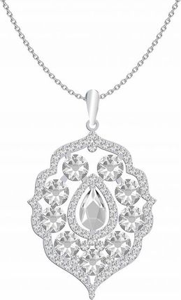 Naszyjnik Srebrny Ślubny z Kryształami Prezent Biżuteria Srebro 925 DEDYKACJA GRATIS
