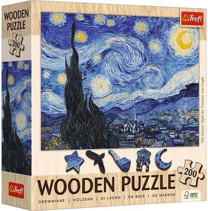 Trefl Puzzle drewniane 200el. Gwiaździsta Noc, Vincent van Gogh 20248