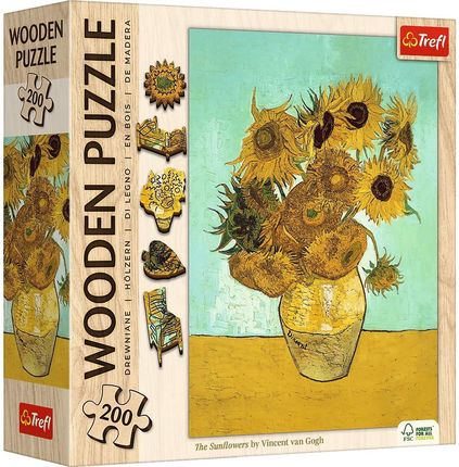 Trefl Puzzle drewniane 200el. Słoneczniki, Vincent van Gogh 20249