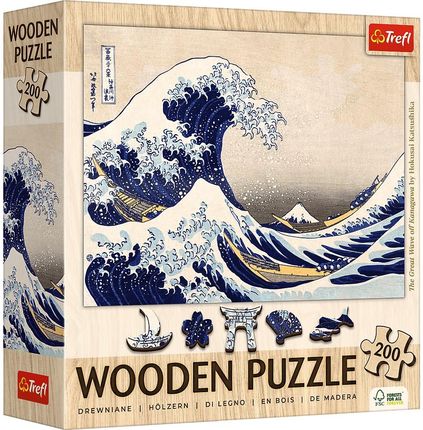 Trefl Puzzle drewniane 200el. Wielka Fala w Kanagawie, Hokusai Katsushika 20250