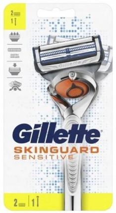 Gillette Skinguard Sensitive Maszynka do golenia dla mężczyzn + 2 wymienne ostrza 