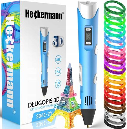 Heckermann Zestaw Długopis Drukarka 3D 3041-2Y Niebieski + 115m Filamentu
