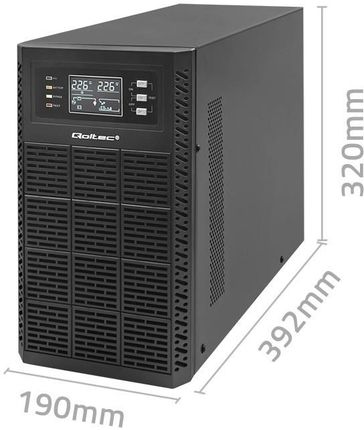 Qoltec 3 кВА 3000 Вт Коефіцієнт потужності 1.0 РК-дисплей EPO USB Онлайн (AUQOLO2T0052282) - фото 3
