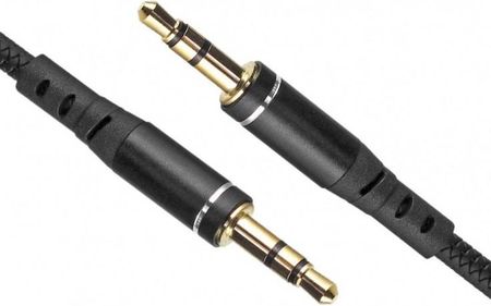 Kabel przewód silikonowy audio AUX wtyk - wtyk jack 3.5 mm stereo 100cm everActive CBS-1JB czarny