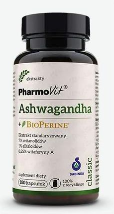 Kapsułki Pharmovit Ashwagandha + Bioperine 180szt.