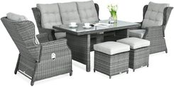 Zdjęcie Meble Technorattanowe Baltimore Dining + Pufy Dark Grey - Wrocław