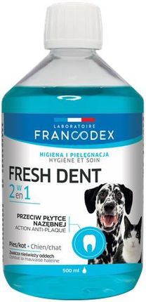 Francodex Fresh Dent Płyn Do Higieny Jamy Ustnej Dla Psów I Kotów 2X500Ml