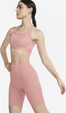 Damskie kolarki 20,5 cm z wysokim stanem i kieszeniami zapewniające średnie wsparcie Nike Universa - Różowy