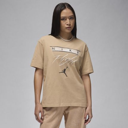 Damski T-shirt z nadrukiem Jordan Flight Heritage - Brązowy