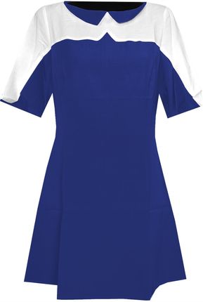 Sukienka Krótka Przed Kolano Tunika Krótki Rękaw Niebieska XL 42 MODEL:472