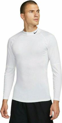 Nike Dri-Fit Fitness Mock-Neck Long-Sleeve Mens Top White/Black S Fitness koszulka