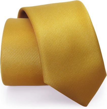 Złoty gładki krawat męski, strukturalny materiał AD6