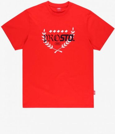Męski t-shirt z nadrukiem Prosto Huffle - czerwony