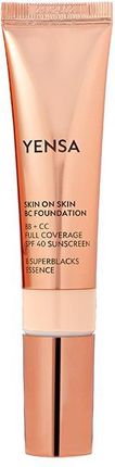 Yensa - Skin On Skin BC Foundation - BB+CC Kryjący podkład z SPF 40 Fair Cool - dla jasnej karnacji z różowymi podtonami