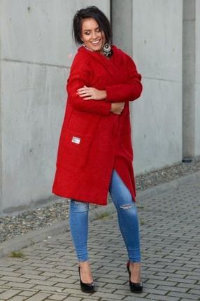 Amstyl Kobiecy Miękki Otulający Sweter Kieszenie 096