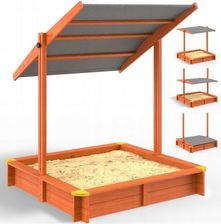 Wide-Shop Drewniana Piaskownica Dla Dzieci Z Daszkiem 120Cm