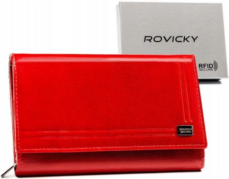 Portfel skórzany Rovicky CPR-001-BAR czerwony