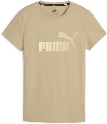 Koszulka damska Puma ESS+ METALLIC LOGO beżowa 84830383