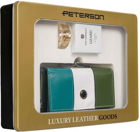 Zestaw prezentowy: skórzany portfel damski i woda perfumowana Lizard Peterson