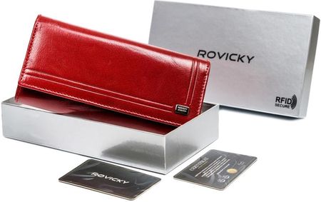 Skórzany portfel damski na karty z ochroną RFID Protect Rovicky