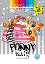 Zdjęcie Kolorowanka A4 15 Obrazków Zabawne Kotki 2 - Śrem