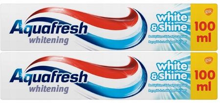 Aquafresh Whitening White&Shine Pasta do zębów dla efektu bielszych zębów 2x100 ml
