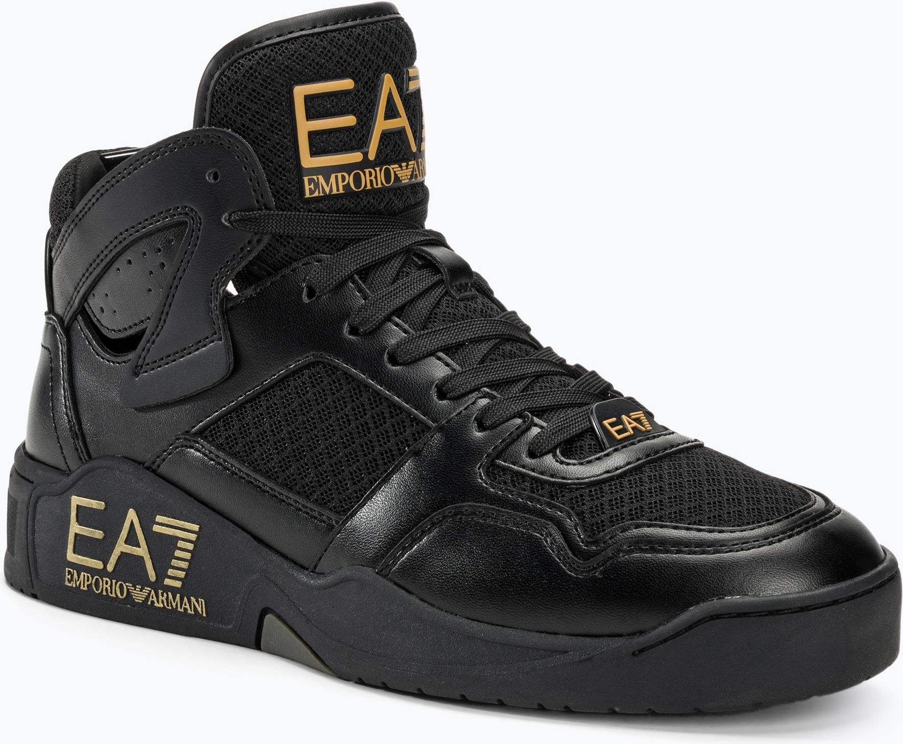 Buty EA7 Emporio Armani Basket Mid triple black/gold , WYSY?KA W 24H , 30  DNI NA ZWROT - Ceny i opinie - Ceneo.pl
