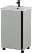 Zdjęcie Krofam Szafka Łazienkowa Z Umywalką Fox 50 Cm Chinchila Czarny Mat 164 0103 - Świebodzice