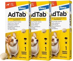 Elanco Adtab 225 Mg 3tabl. Na Kleszcze I Pchły Do Rozgryzania I Żucia Dla Psów 5,5 11kg