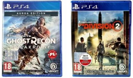 PS4 Zestaw 2 Gry Ghost Recon Auroa + The Division 2