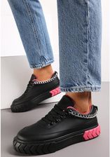 Zdjęcie Born2be Sneakersy ARCH055 czarne tłoczona platforma ozdobny łańcuch - Krzywiń