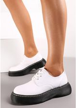 Zdjęcie BIAŁE PÓŁBUTY SZNUROWANE NA PLATFORMIE Z PRZESZYCIAMI ROZMIAR 36 - Płock