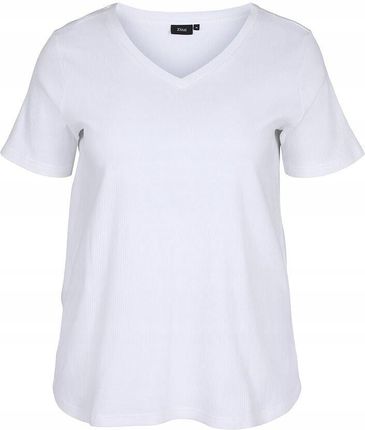 Zizzi Bluzka Klasyczny Biały T-shirt 963E 44